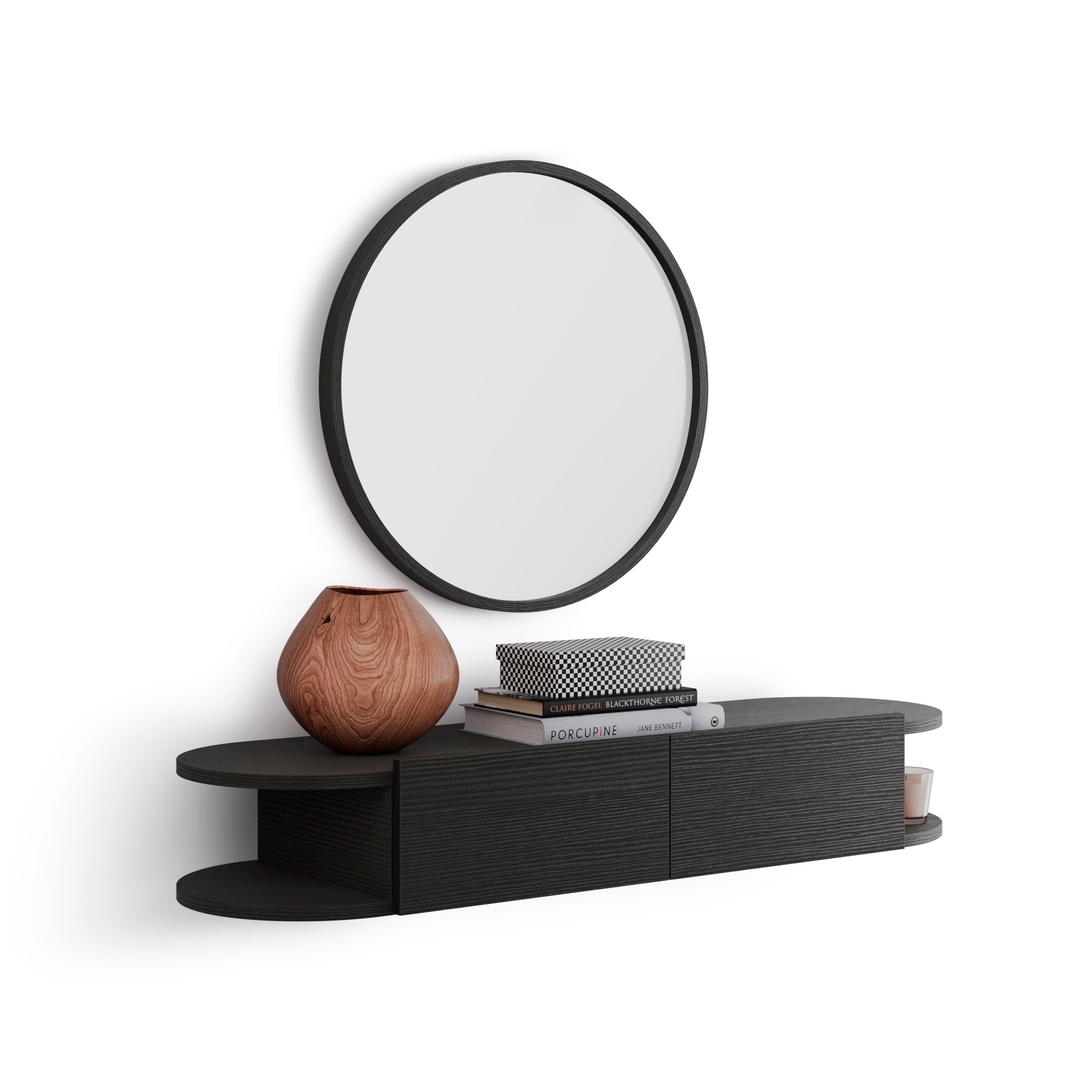 Подвесная консоль из меламиновой ткани с ящиками Mobili Fiver оливковый ARCH-00003487 - Вид №4