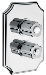 11549/3 БЕЛЫЙ-12549/3 ЧЕРНЫЙ Встроенный термостатический смеситель 1/2 ”с переключателем на 3 направления. Bongio Fleur Blanc&Noir