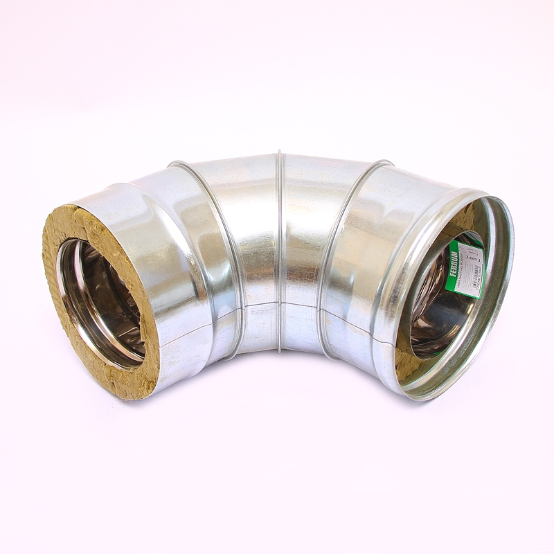 Сэндвич-колено 90" Ferrum Ф130х200 нержавеющая сталь (430/0,5мм) FD08130N4FF