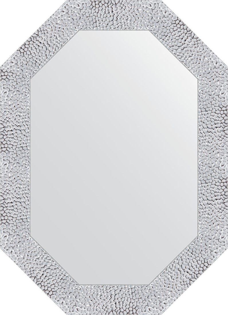 BY 7277 Зеркало в багетной раме - чеканка белая 70 mm EVOFORM Octagon
