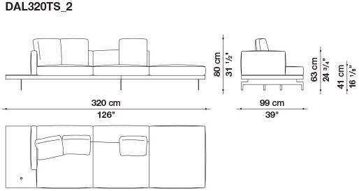 B&B Italia 3-х местный тканевый диван с шезлонгом Dock sun-id-1355318 - Вид №12