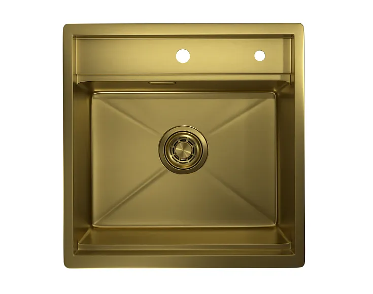KS-5051, ЗОЛОТО САТИН, стальная кухонная мойка KITCHEN SPACE GRANULA KS-5051-ST351 - Вид №1