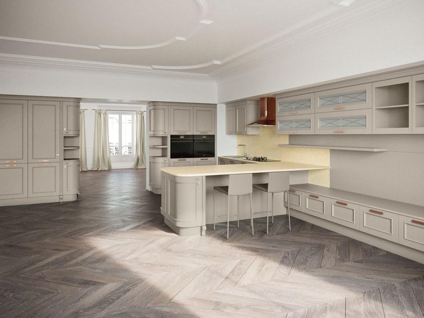 Febal Casa Кухня из лакированной древесины с ручками с полуостровом sun-id-1447476 - Вид №16