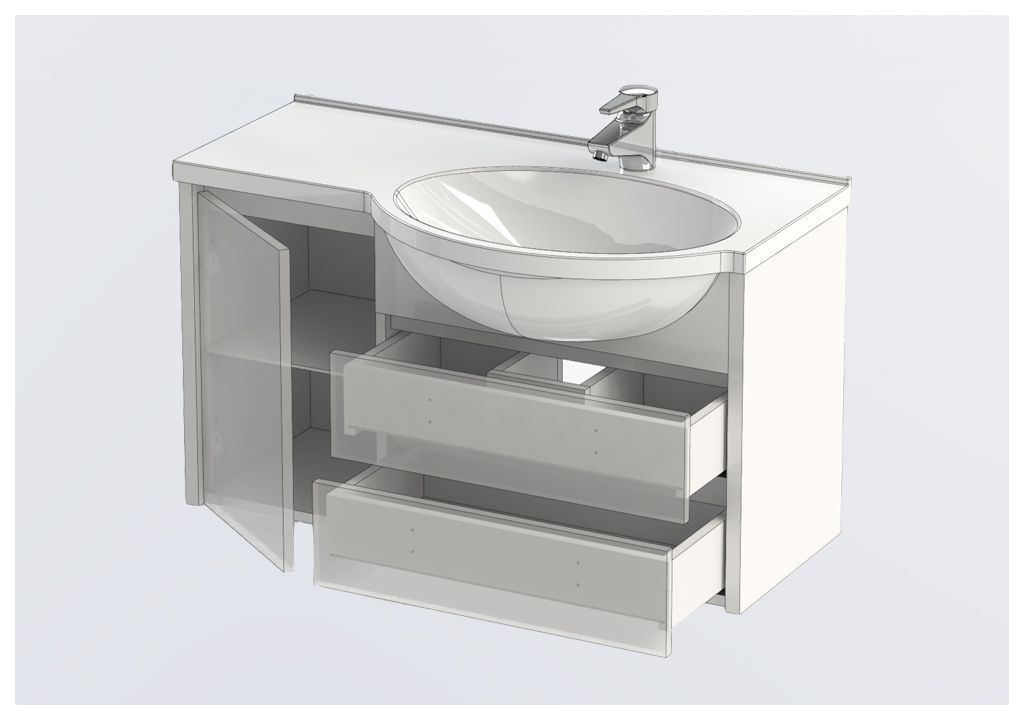 Тумба с раковиной Aquanet Лайн 90 R белый 0016493700164745 - Вид №4