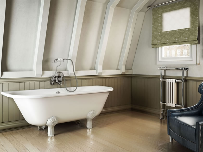 Burlington Традиционная ванна на ножках Avantgarde 1700 с приставной стенкой с ножками Luxury Classic из хрома L3C T12D  - Вид №9