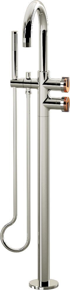 E-11554-R1RG-L1GM-PC Смеситель напольный отдельностоящий (внешняя часть) GRAFF MOD+