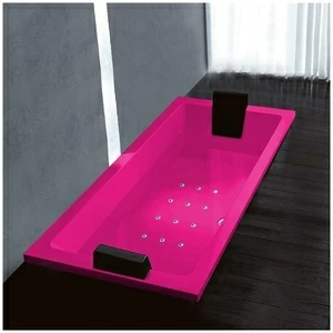 Ванна Gruppo treesse Quadra 180 V078C-DX-R розовая с аэромассажем прямоугольная встроенная правая