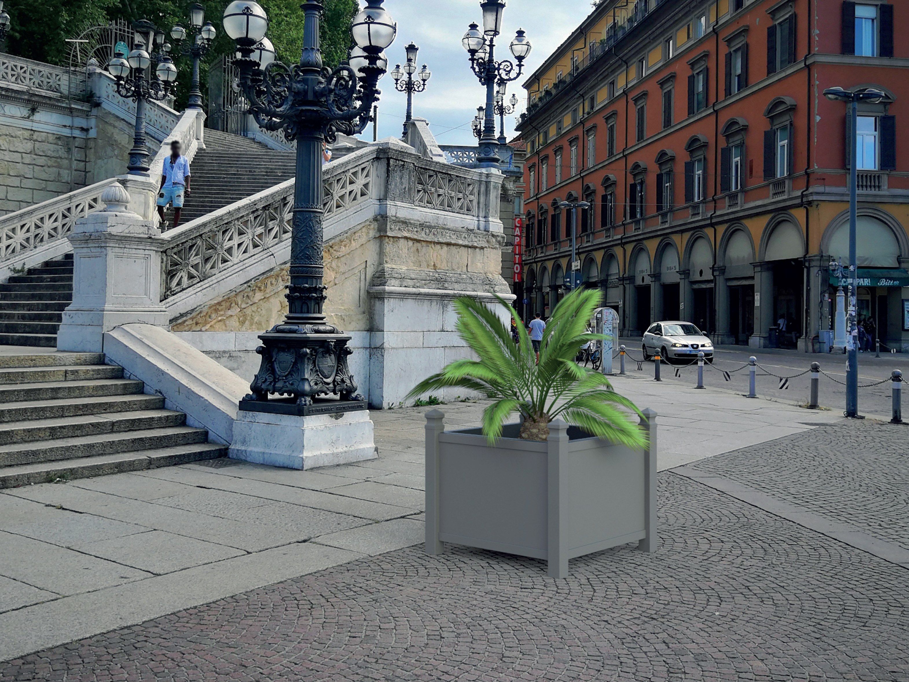 Стальная квадратная высокая плантатор Lazzari Plaza ARCH-00126476 - Вид №1