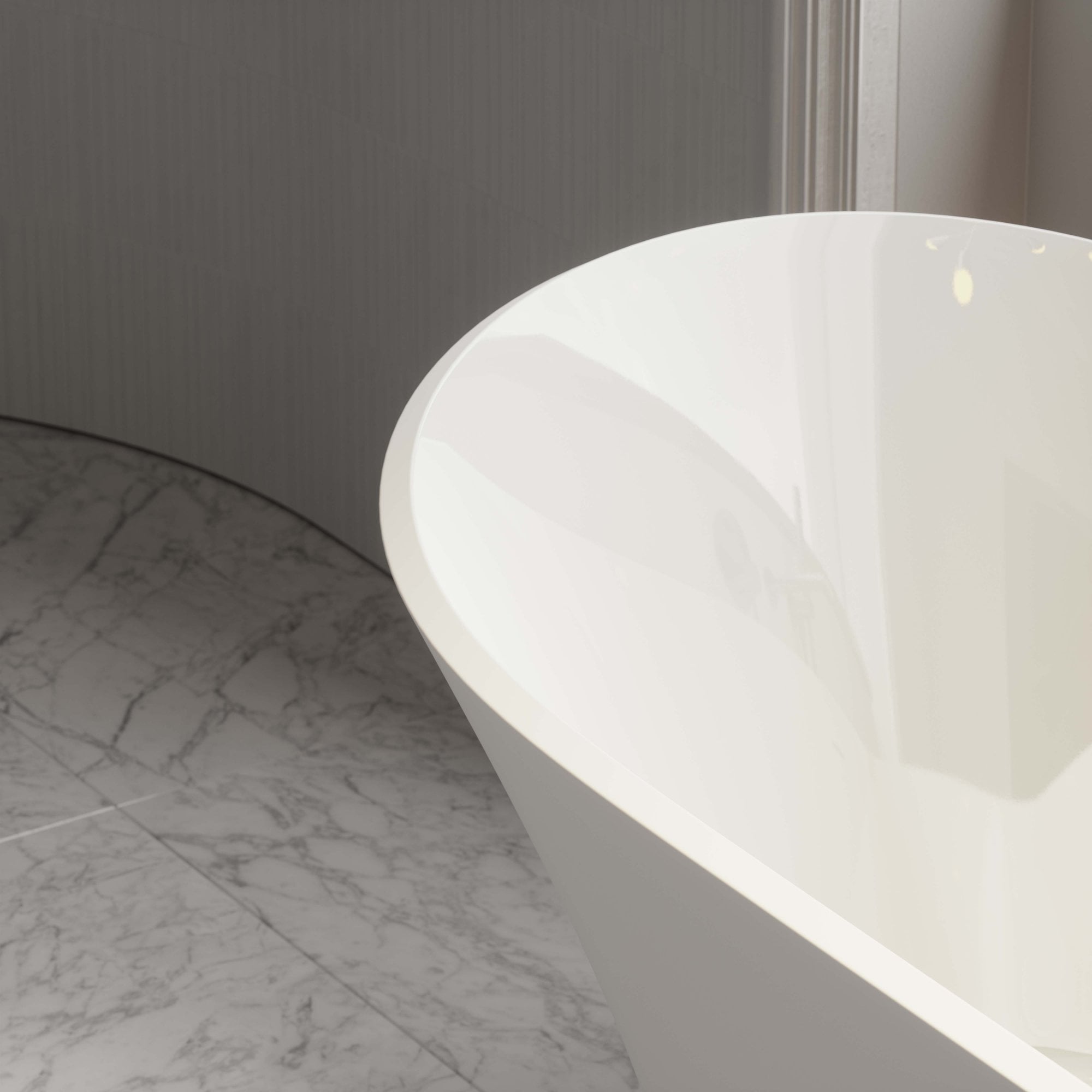 Овальная ванна в центре комнаты из смолы LUSSO Amalfi ARCH-00111558 - Вид №4