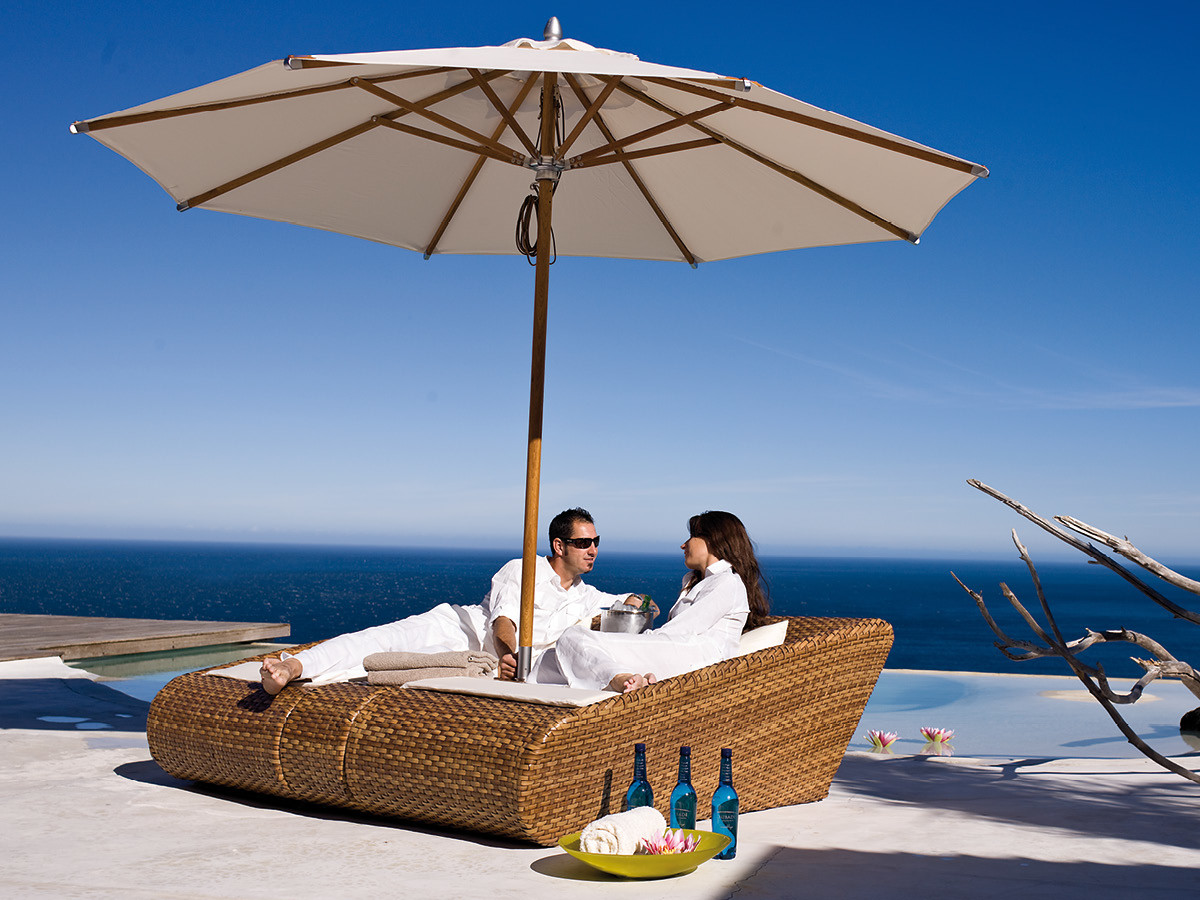 98.00.0885 Табачный набор "Мадригал-Релакс-Лаунж" из 8 шт. - включая 1x кушетку для двоих, 1x зонт Sunrise 2,75 × 2,75 м uni natural Mbm 