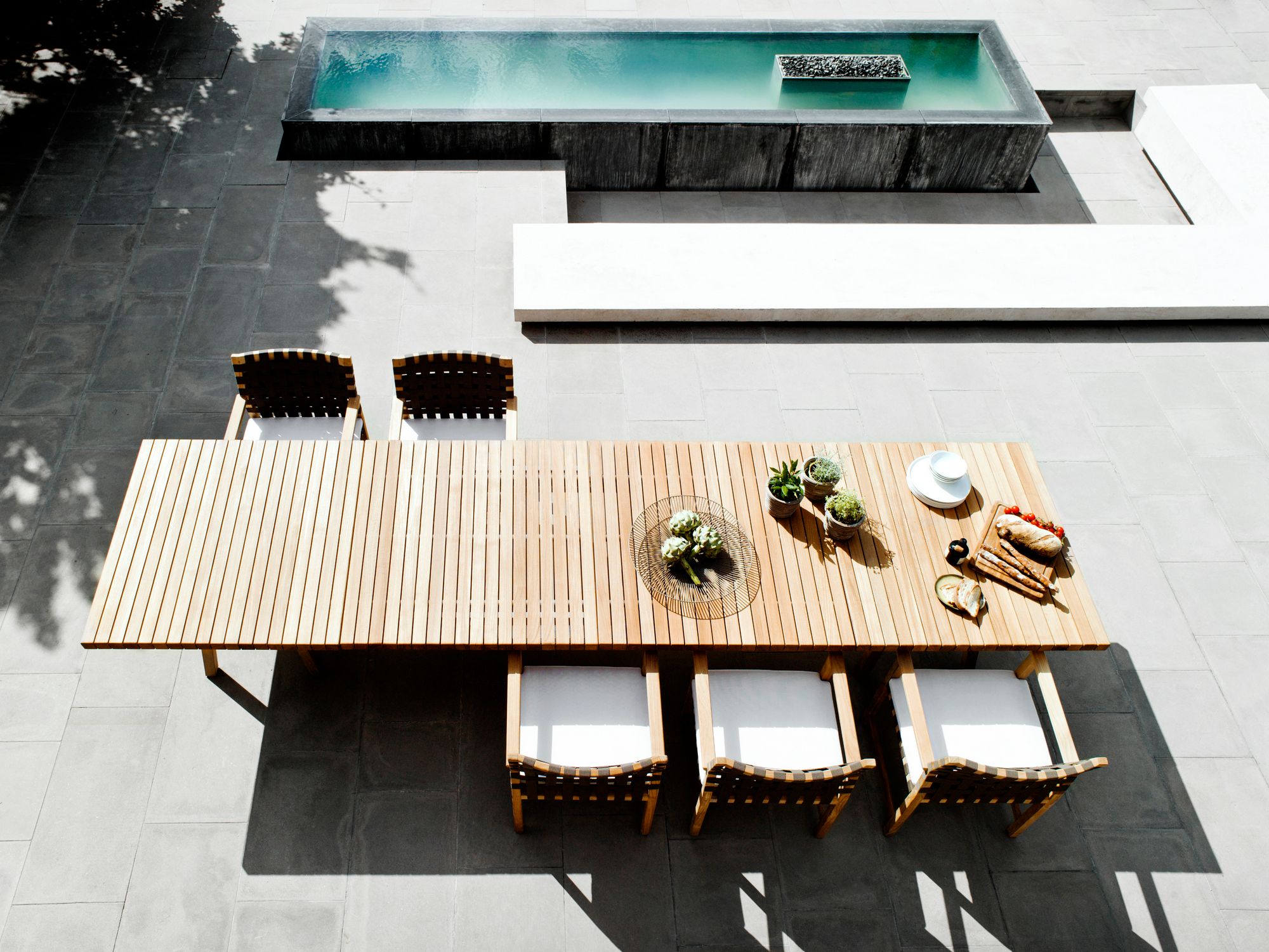 Прямоугольный садовый стол из тикового дерева TRIBÙ Vis à vis ARCH-00044680 - Вид №1