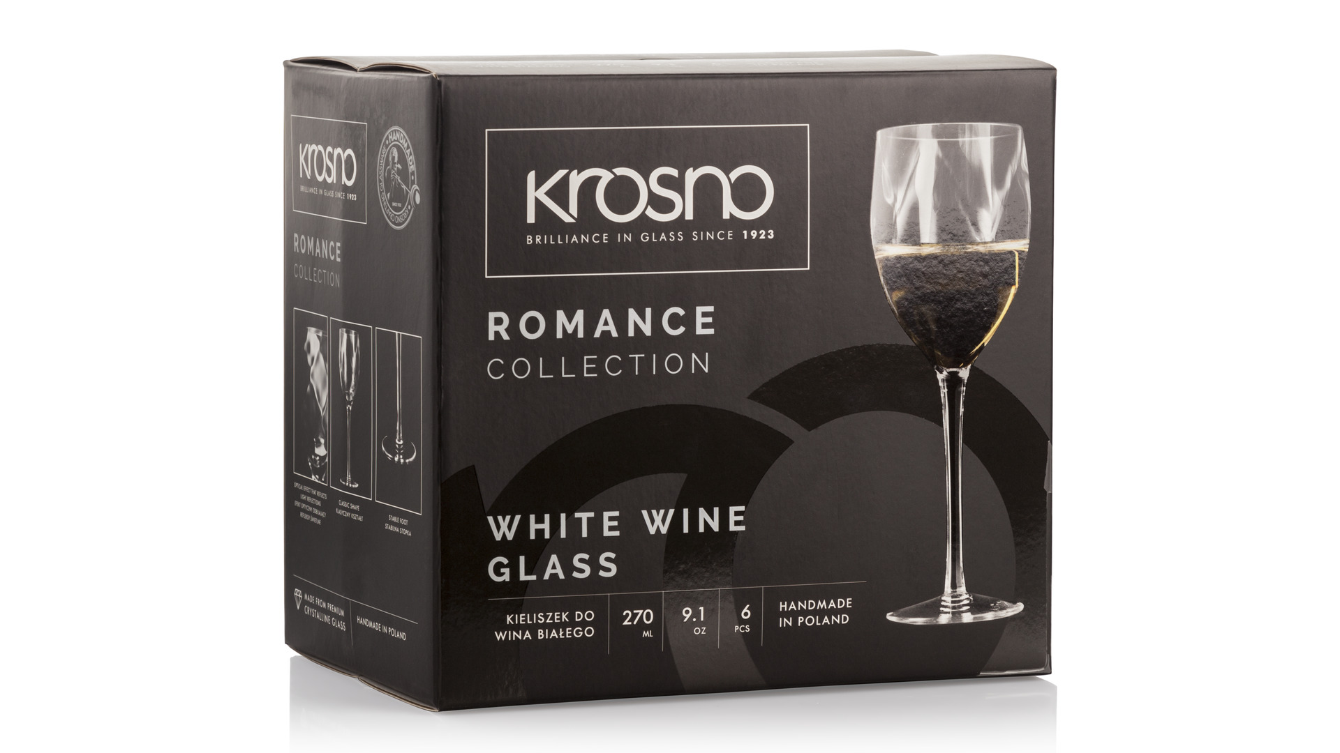 10628867 KROSNO Набор бокалов для белого вина Krosno "Романтика" 270мл, 6 шт Стекло  - Вид №4