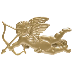 Клипса «Амур» цвет матовое золото 4 см