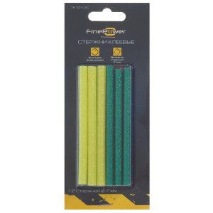 Стержни клеевые FinePower 7K10-12C желтый, зеленый, красный, синий 4823087