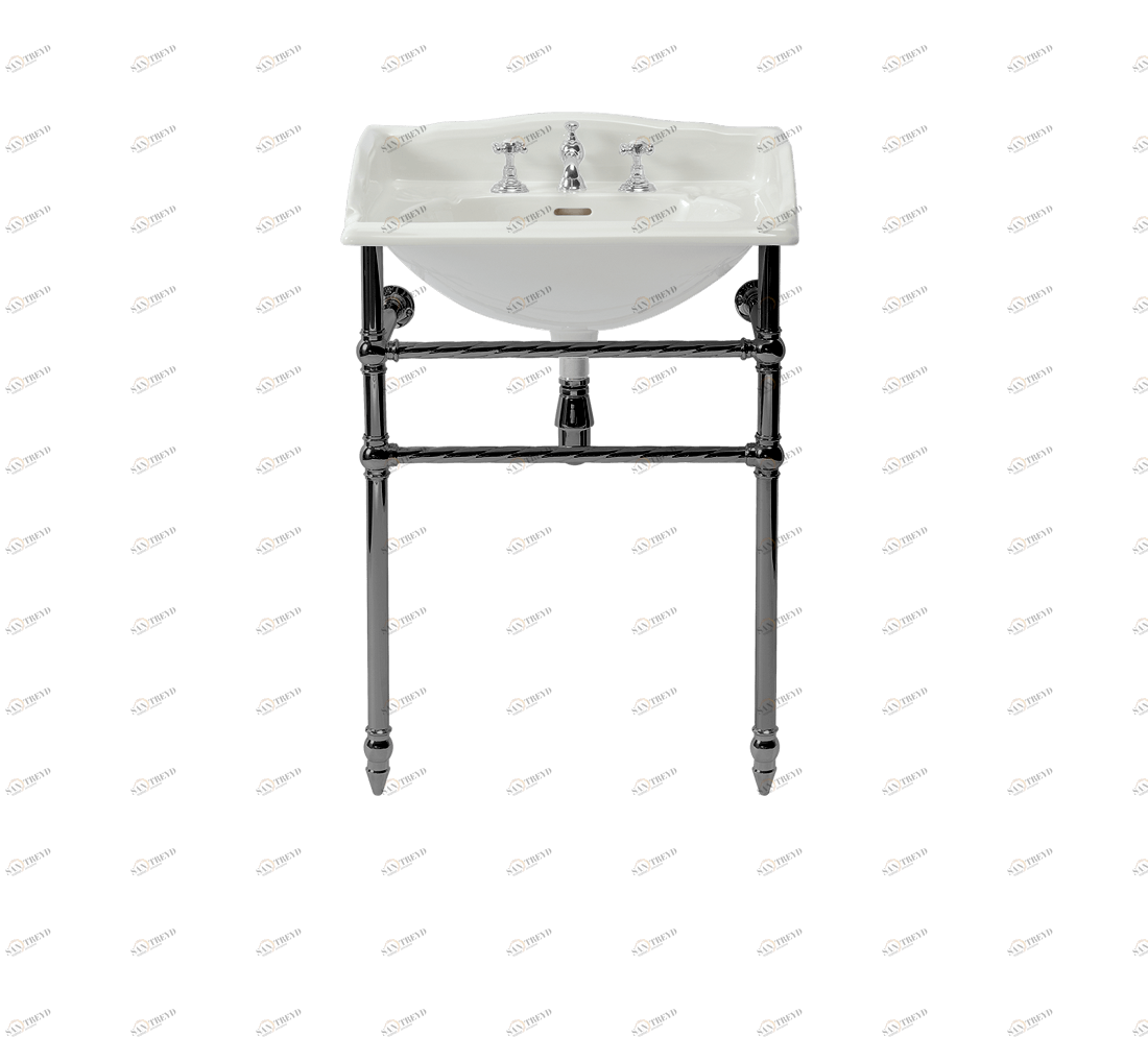 Gentry Home Таз большой белый Victorian Темный никель GH102491