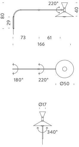 NEMO Регулируемый настенный светильник из алюминия Marseille sun-id-1484707 - Вид №7