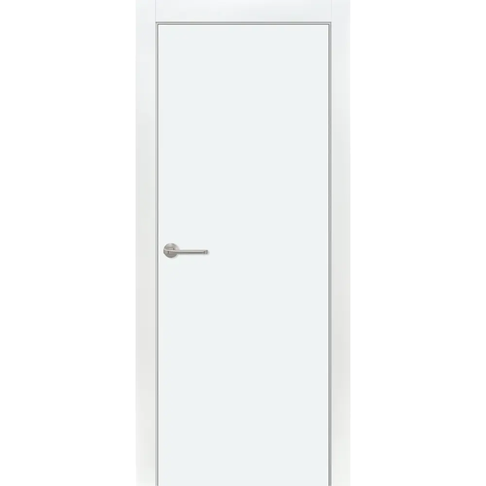 Комплект двери глухая 60x200 см финиш-бумага цвет белый без доборов ПРИНЦИП STLM-2049199