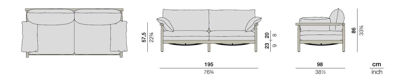 3-местный диван из ткани и тика DEDON TIBBO ARCH-00031379 - Вид №4