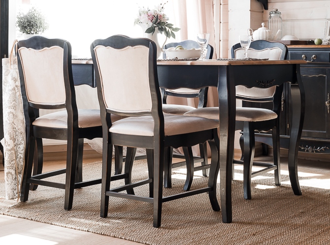 Обеденный стол прямоугольный 100 см темный шоколад ДОМАШНЯЯ ОБСТАНОВКА MOBILIER DE MAISON 017431 Коричневый;черный Santreyd  - Вид №4