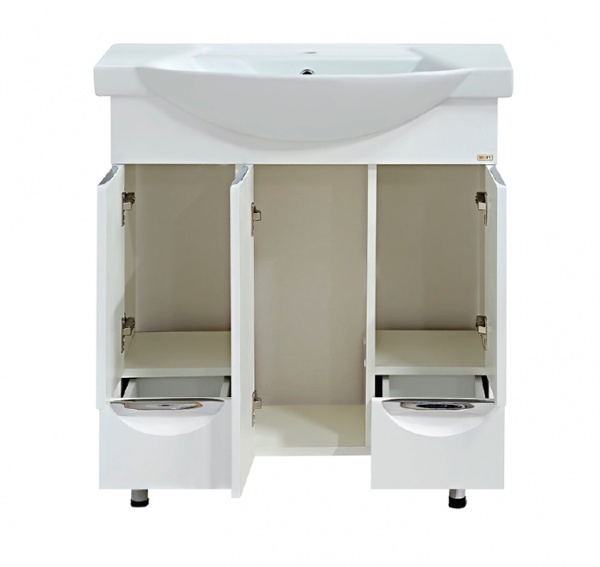 Тумба Лаванда-75 с 2 ящ. белая с раков.меб. Монро 75 см MISTY 2312219 - Вид №1