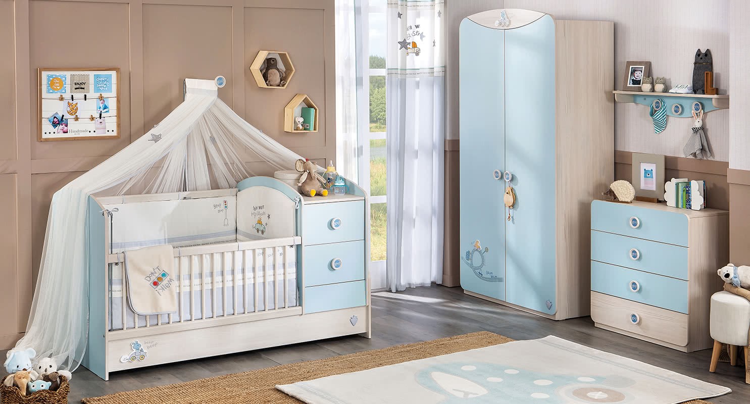 Комод детский с 4 ящиками голубой Baby Boy CILEK BABY BOY 00-3832233 Бежевый;голубой Santreyd  - Вид №1