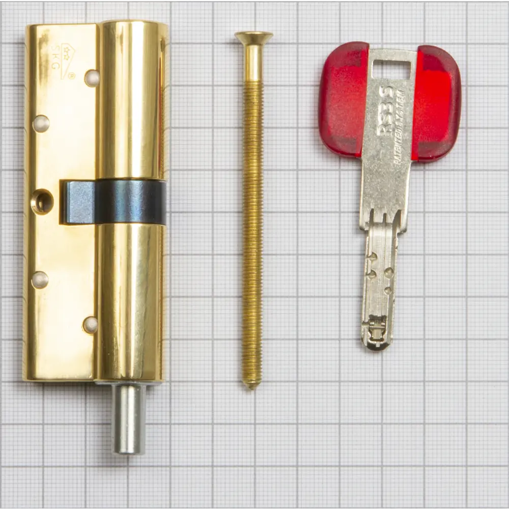 Цилиндр Cisa RS3 OL3S2-18.66, 35x10x35 мм, ключ/шток, цвет латунь, без вертушки STLM-2044235 - Вид №2