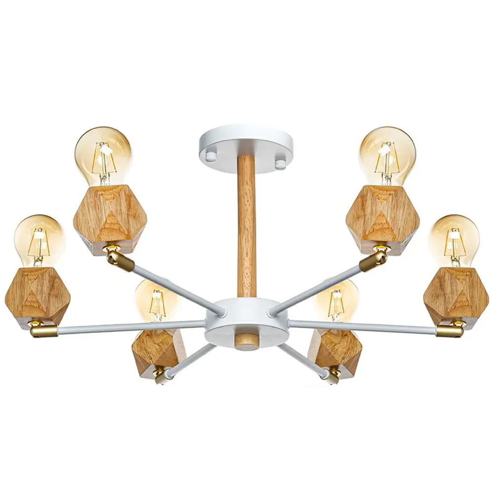 Люстра потолочная Lamplandia Woodland L1469, 6 ламп, 20 м², цвет белый STLM-2095057 - Вид №6