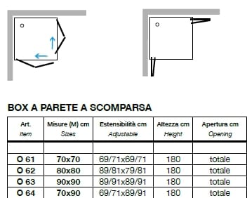 Угловая душевая кабина из акрилового стекла с раздвижной дверью Metidea золото ARCH-00085290 - Вид №2