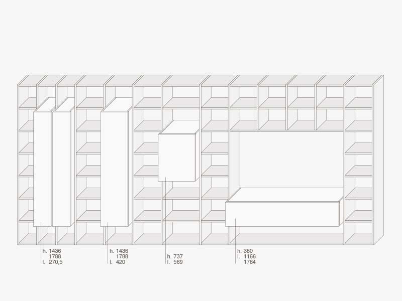 Секционная оборудованная стена Lema Selecta ARCH-00039159 - Вид №15