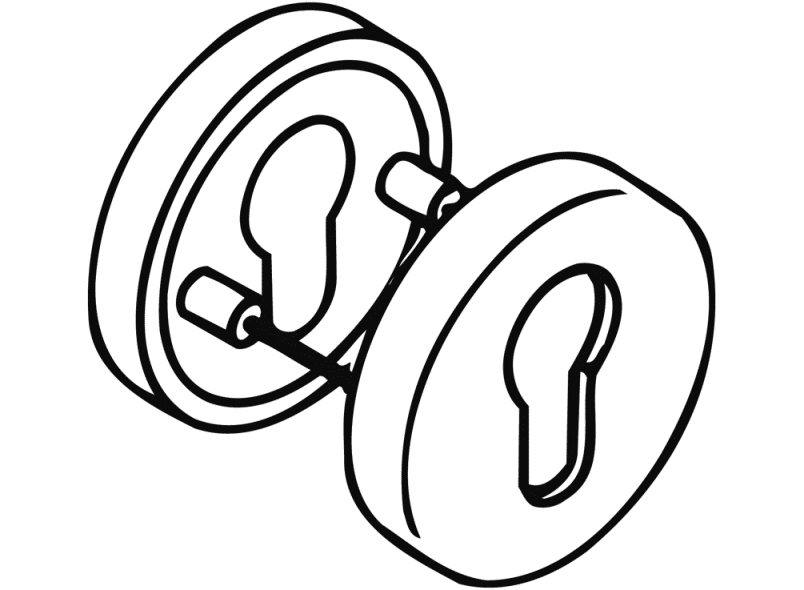 306.23PBFSLN Накладка на ключ для противопожарных дверей, длинные кулачки HEWI System 111 | Polyamid  - Вид №7