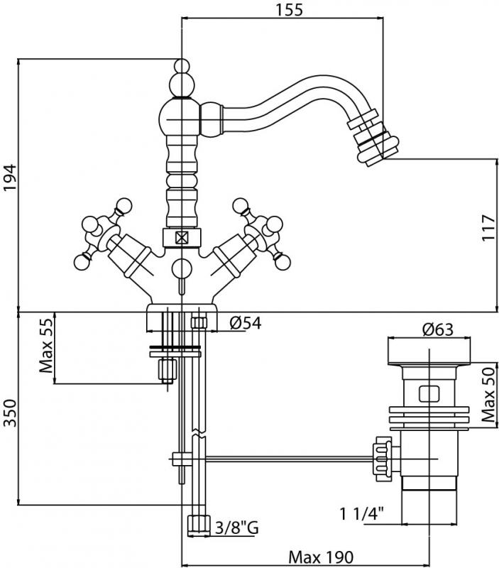 Смеситель для биде Cezares FIRST BS2 FIRST-BS2-01-Bi - Вид №1