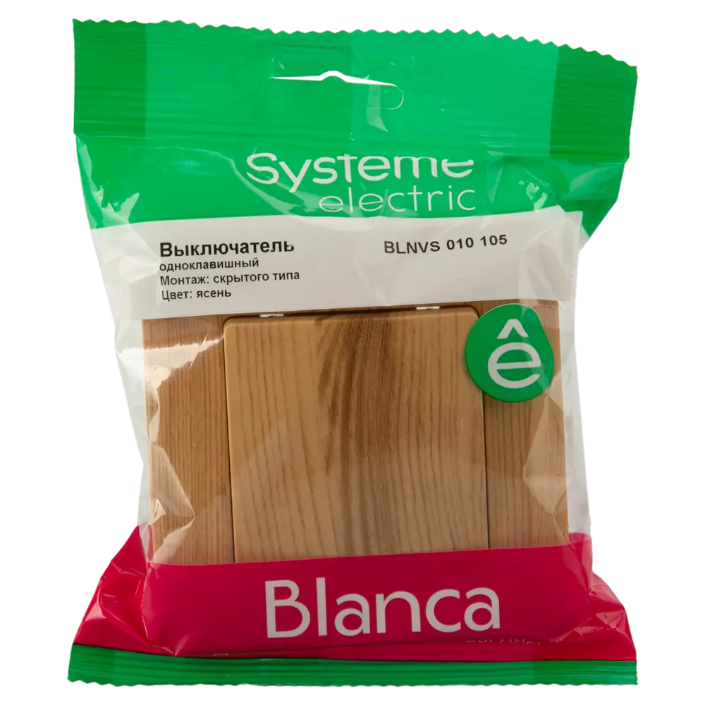 Выключатель одноклавишный Systeme Electric Blanca с текстурой натурального ясеня 84502366 STLM-0050690 - Вид №4