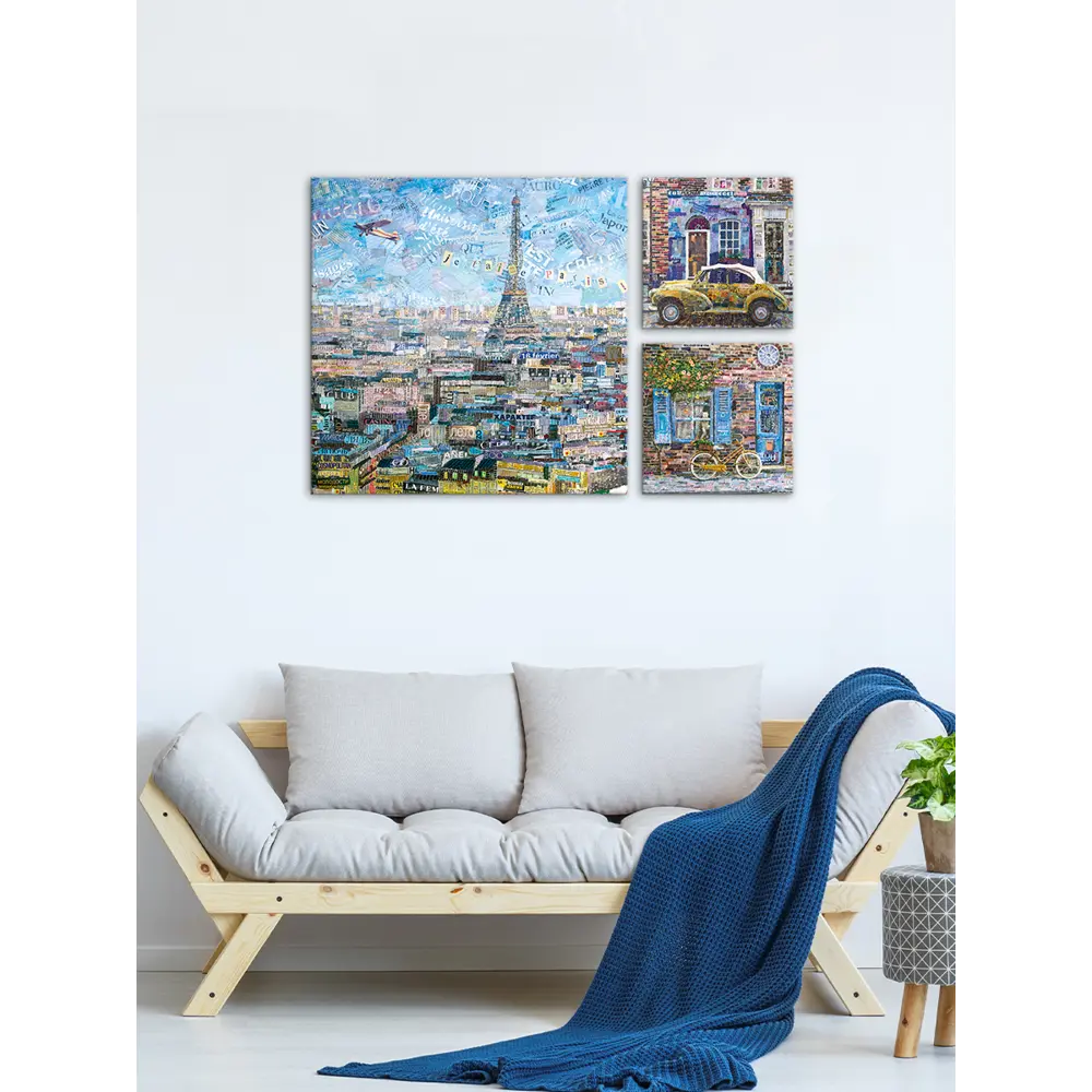 Картина на МДФ Улочки Парижа 30x60 см 3 шт 85336858 STLM-2065195 POSTERMARKET  - Вид №5