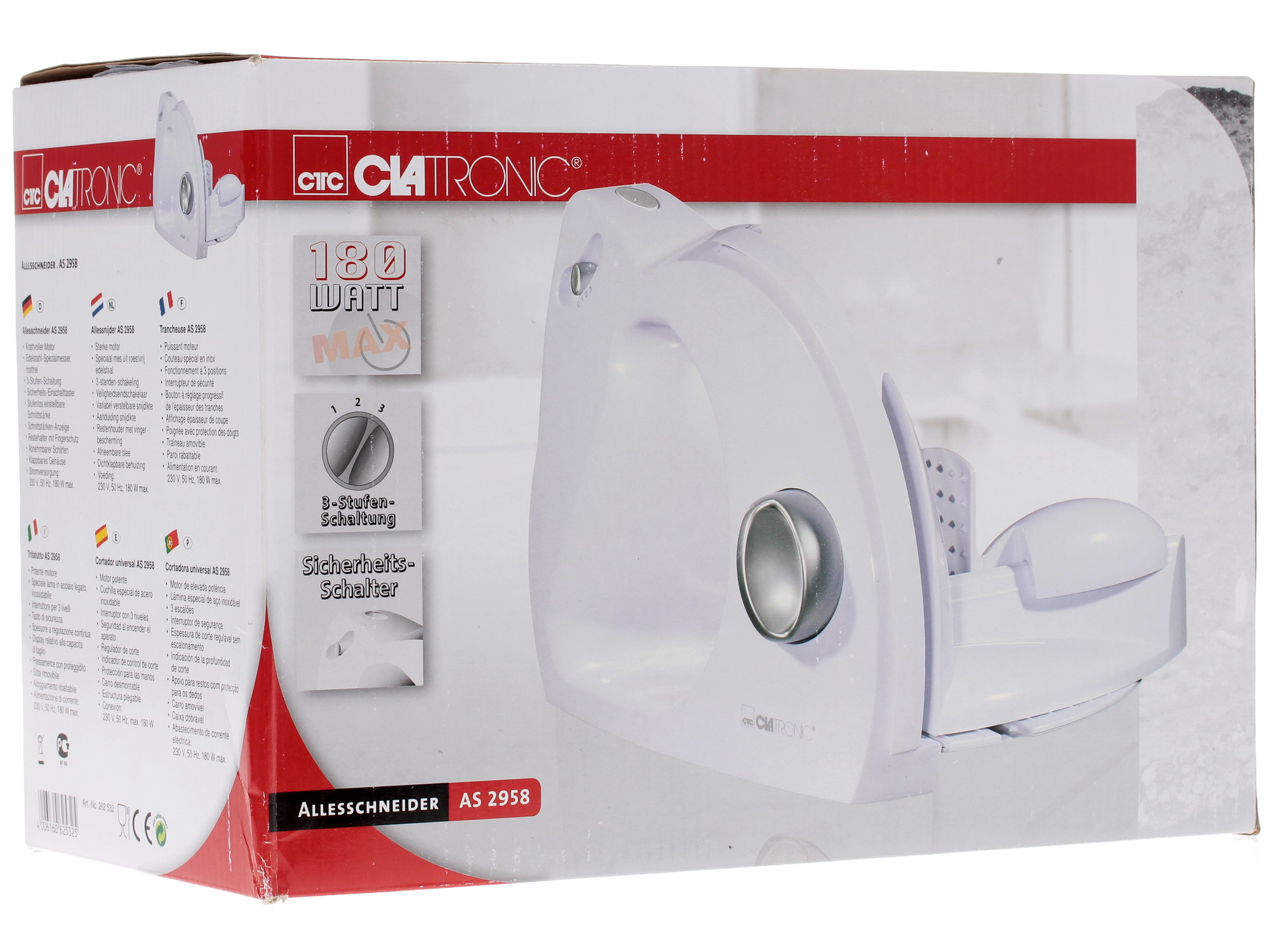 1041293 Ломтерезка Clatronic AS2958 белый STDN-0051989 - Вид №7