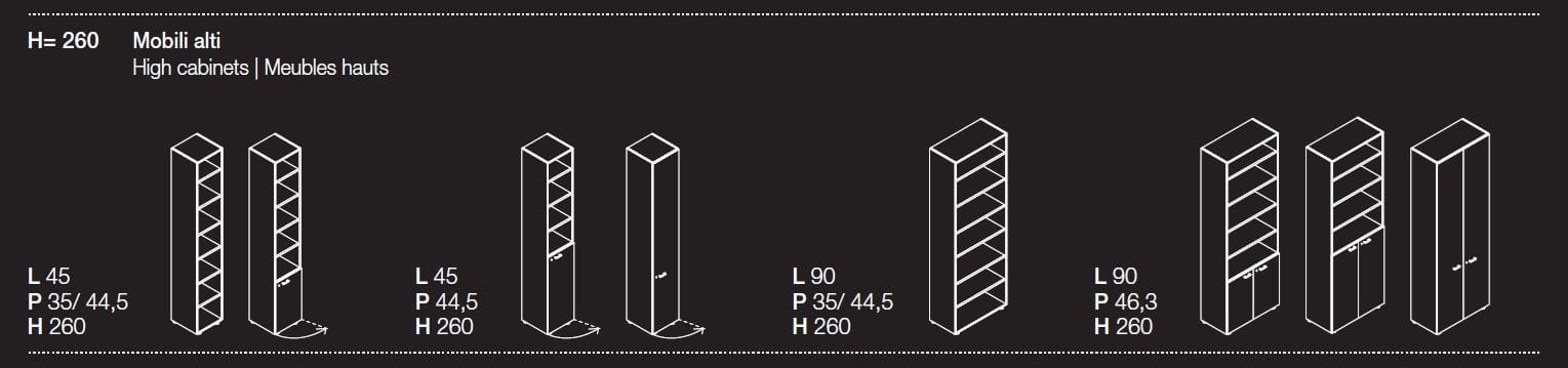 Высокая модульная офисная мебель Las Mobili универсальные контейнеры Evo ARCH-00090554 - Вид №1