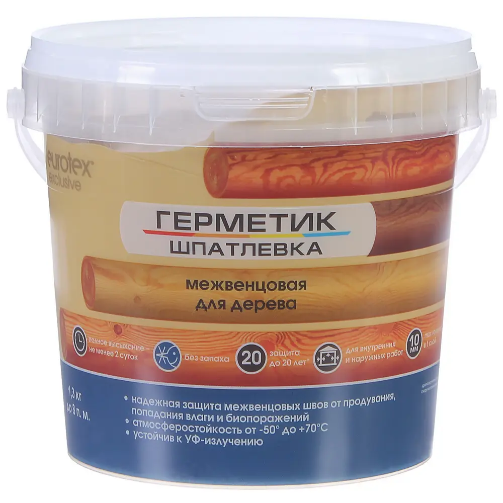 Герметик-шпатлевка для дерева шовный межвенцовый Eurotex Exclusive цвет дуб 1.3 кг 81949817 STLM-2042534 