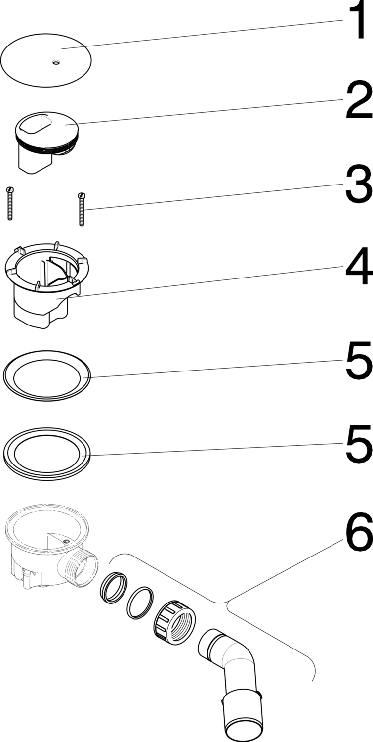 Канализационная арматура  Сифоны для ванн и душевых поддонов  Сифоны для душевых поддонов VIEGA 108 595 1) Модель 6956 Santreyd  - Вид №2