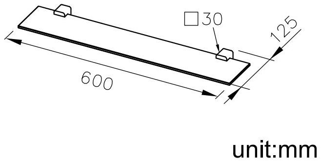 JUSTIME Стеклянная полка для ванной Mark 6909-70-80cp - Вид №1