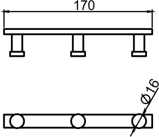 Крючок тройной Novaservis Metalia 4 6443.0 хром 64430 - Вид №1