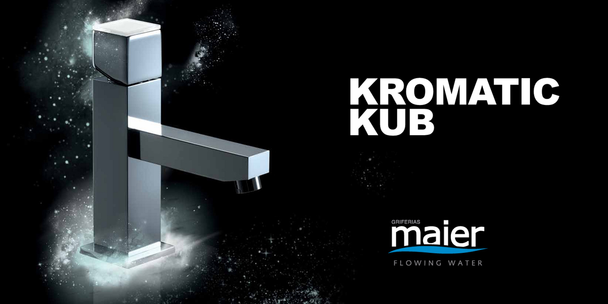 Однорычажный смеситель для раковины с клапаном клик-клак 51.004C MAIER KROMATIC KUB 51004C - Вид №1