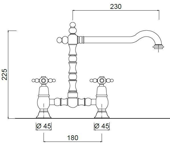 Rubinetteria Giulini Настольный смесительный кран с поворотным изливом Parigi 7337 - Вид №1