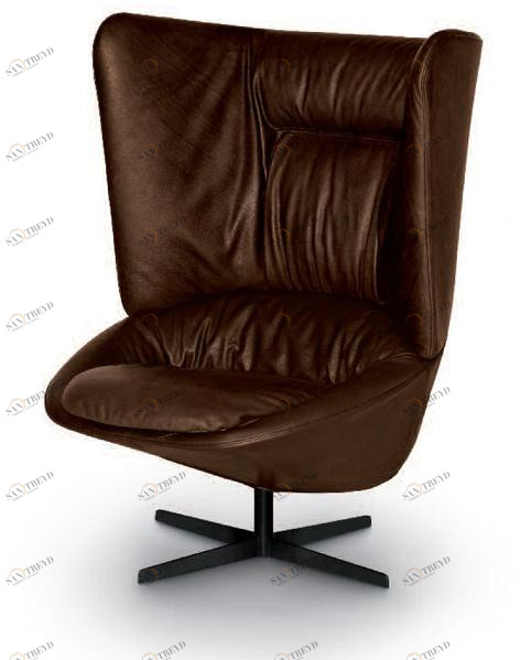 arflex Кресло Wing из кожи с 4-мя спицами и высокой спинкой Ladle sun-id-1374660