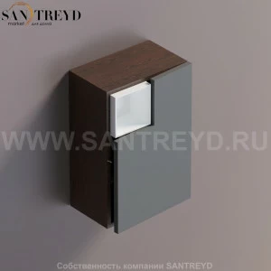 FLAT V Подвесной шкаф с мыльницей с петлями справа. Отделка: коричневый дуб и темно-серая краска. AFXMO237042RUDG