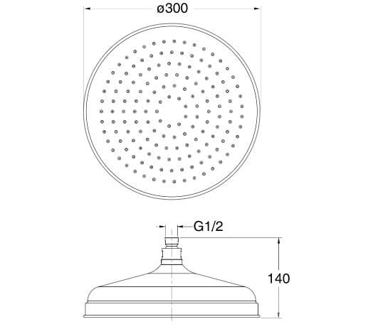Круглая потолочная душевая головка с системой защиты от накипи CRISTINA Rubinetterie душевые головки и рычаги-Shower &amp ARCH-00132062 - Вид №2