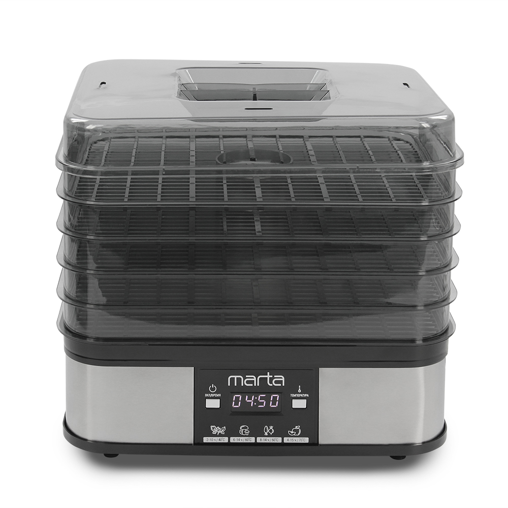 9908449 Сушилка для овощей и фруктов MARTA MT-FD1887D серебристый STDN-0057278 - Вид №1