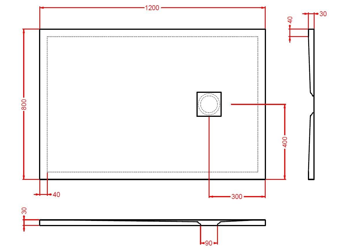 Керамический прямоугольный нескользящий поддон для душа ArtCeram LAPIS ARCH-00087477 - Вид №2