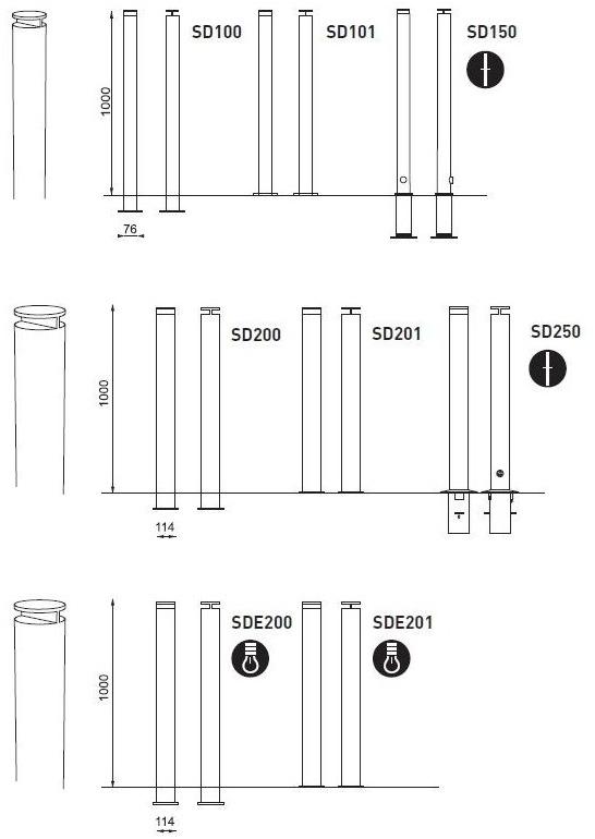 mmcité1 Стальной фиксированный столб с подсветкой sun-id-1470286 - Вид №7