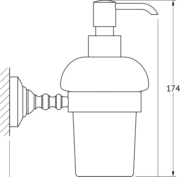 STI 305 Держатель с дозатором жидкого мыла 3SC STILMAR MATTE GOLD Treesseci 3SC - Вид №1