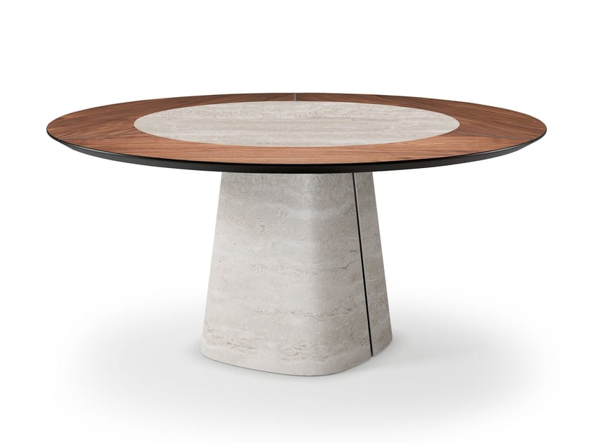 Круглый деревянный и керамический стол Cattelan italia Rado ARCH-00108672