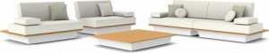 MNST375 Concept 3 белый столешница из дерева iroko Manutti Air